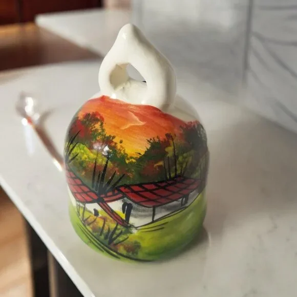 Guatemala’s Colorful Ceramic Bell, Hand-Painted Folk Art  Decorative Souvenir - Picture 9 of 15